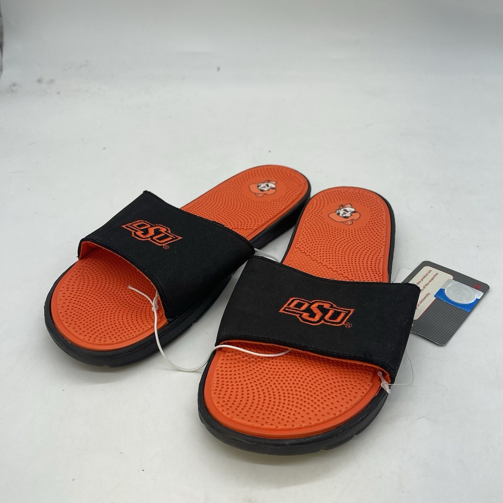 Oklahoma State University Slides Womens 6 US ISlide Primary Sandals NEW